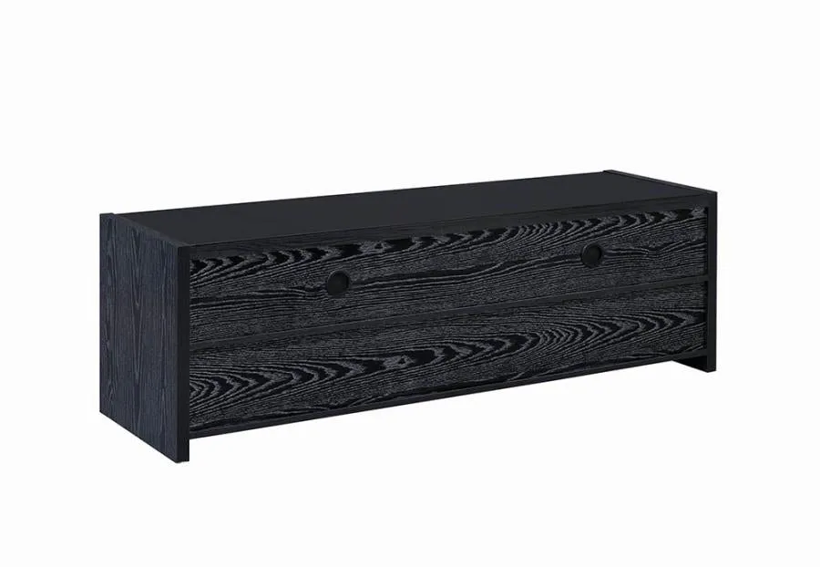 62" 3-drawer TV Console Black Oak