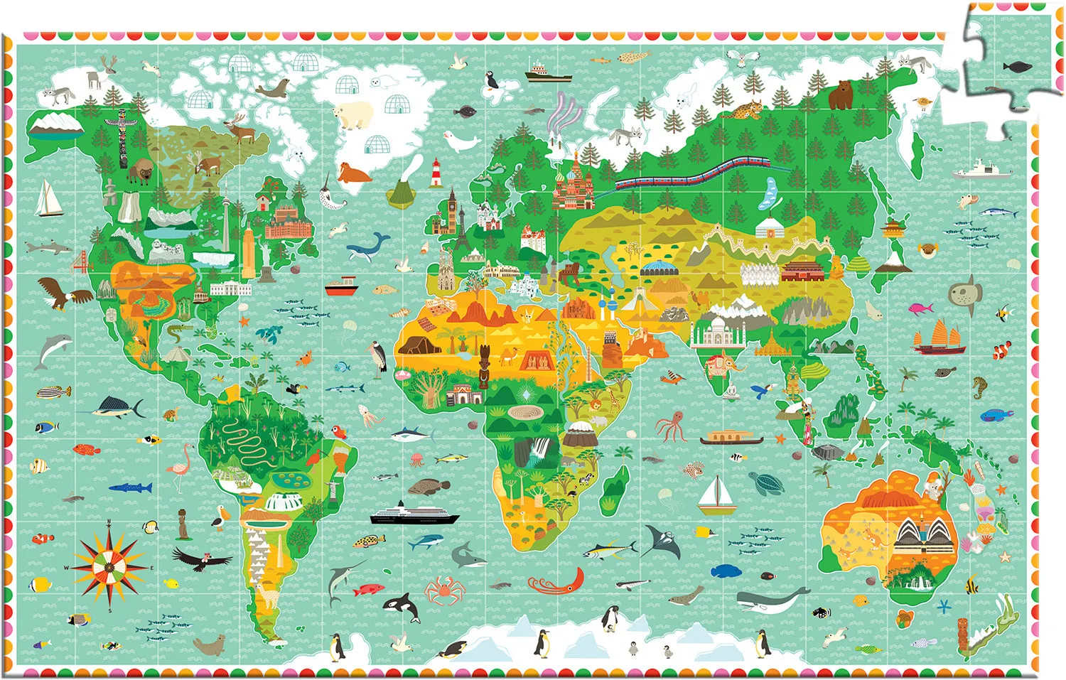 Around the World Observation 200 Piece Puzzle