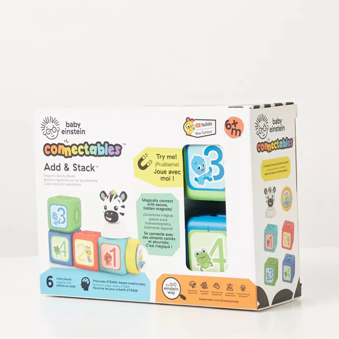 Baby Einstein Add & Stack Magnetic Activity Blocks (6 Pieces)