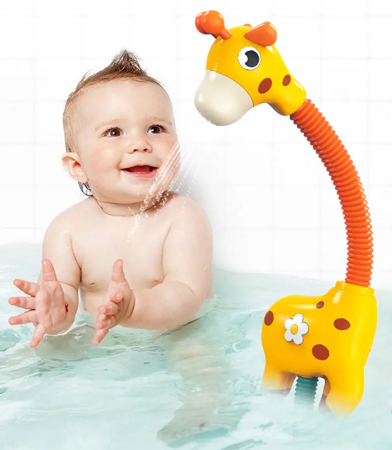 Children Bath Toy Electric Cartoon Giraffe Shower Baby Spray Bathtub Toys Educational Play Game Beach Toys