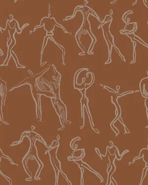 Dancers Wallpaper - Terracotta