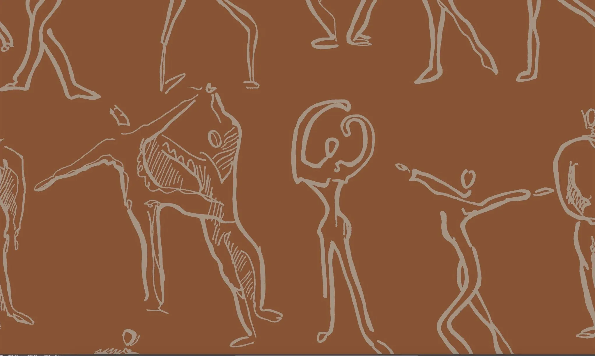 Dancers Wallpaper - Terracotta