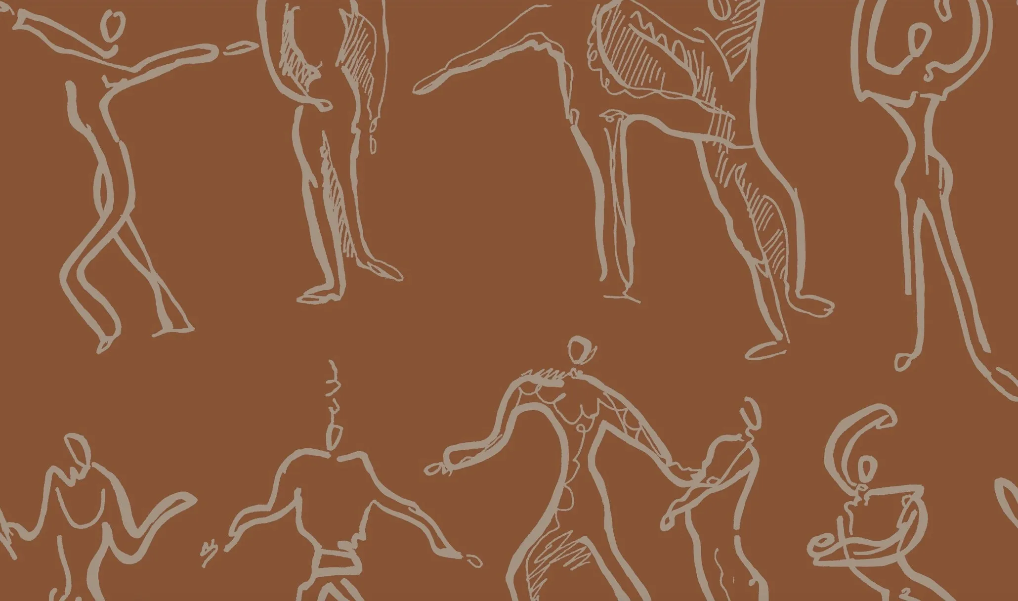 Dancers Wallpaper - Terracotta