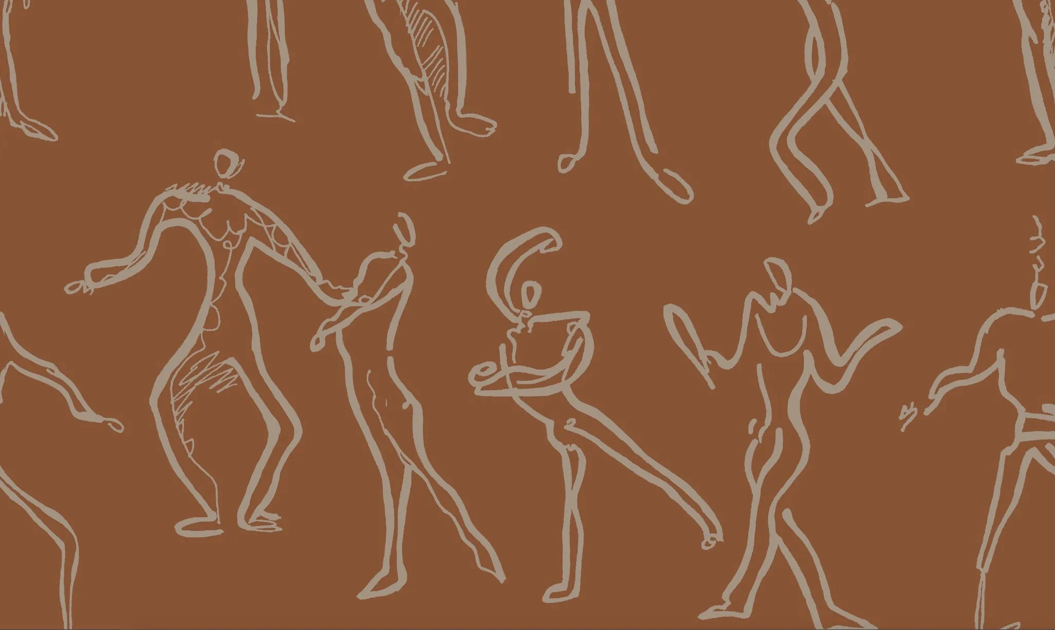 Dancers Wallpaper - Terracotta