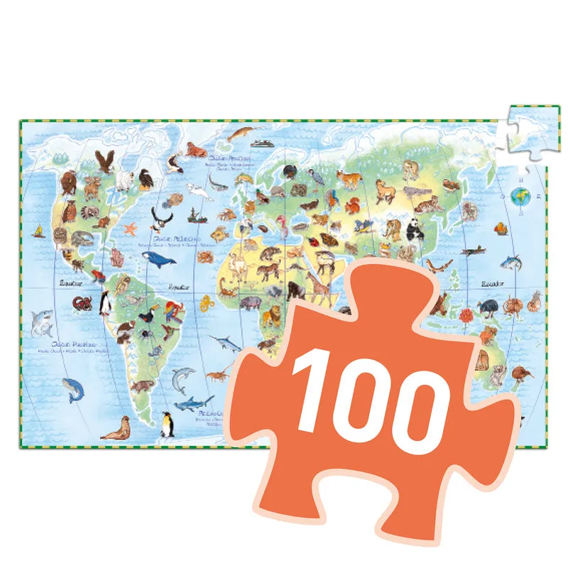 Djeco World Animals 100pc Observation Puzzle