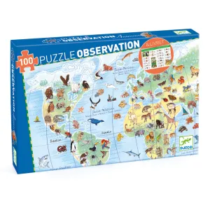 Djeco World Animals 100pc Observation Puzzle