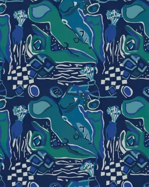 Figurines Wallpaper - Petrol   Teal