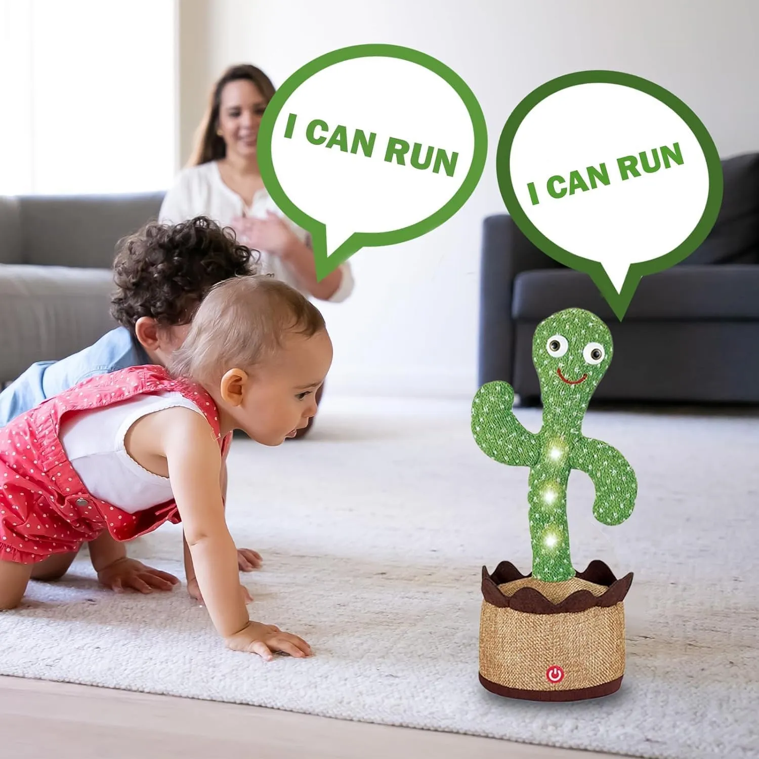 INDIA TOY TWalking Dancing Cactus Baby Toys with Upgraded Running Mode and Repeat What You Say, Plush Toys with Cool Lighting Included 120 Songs,Recording, Gifts