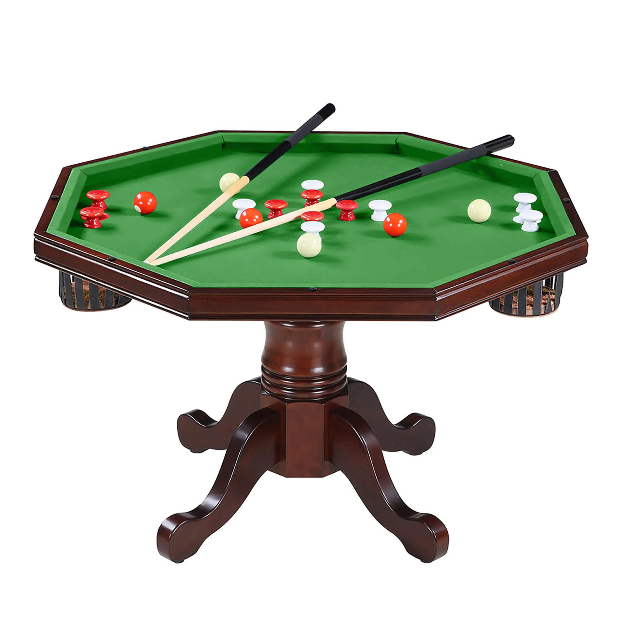 Kingston 48-in Poker Table Combo Set (Table Only) - Walnut Finish