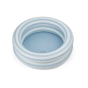 Leonore Pool - Stripe: Sea blue/creme de la creme