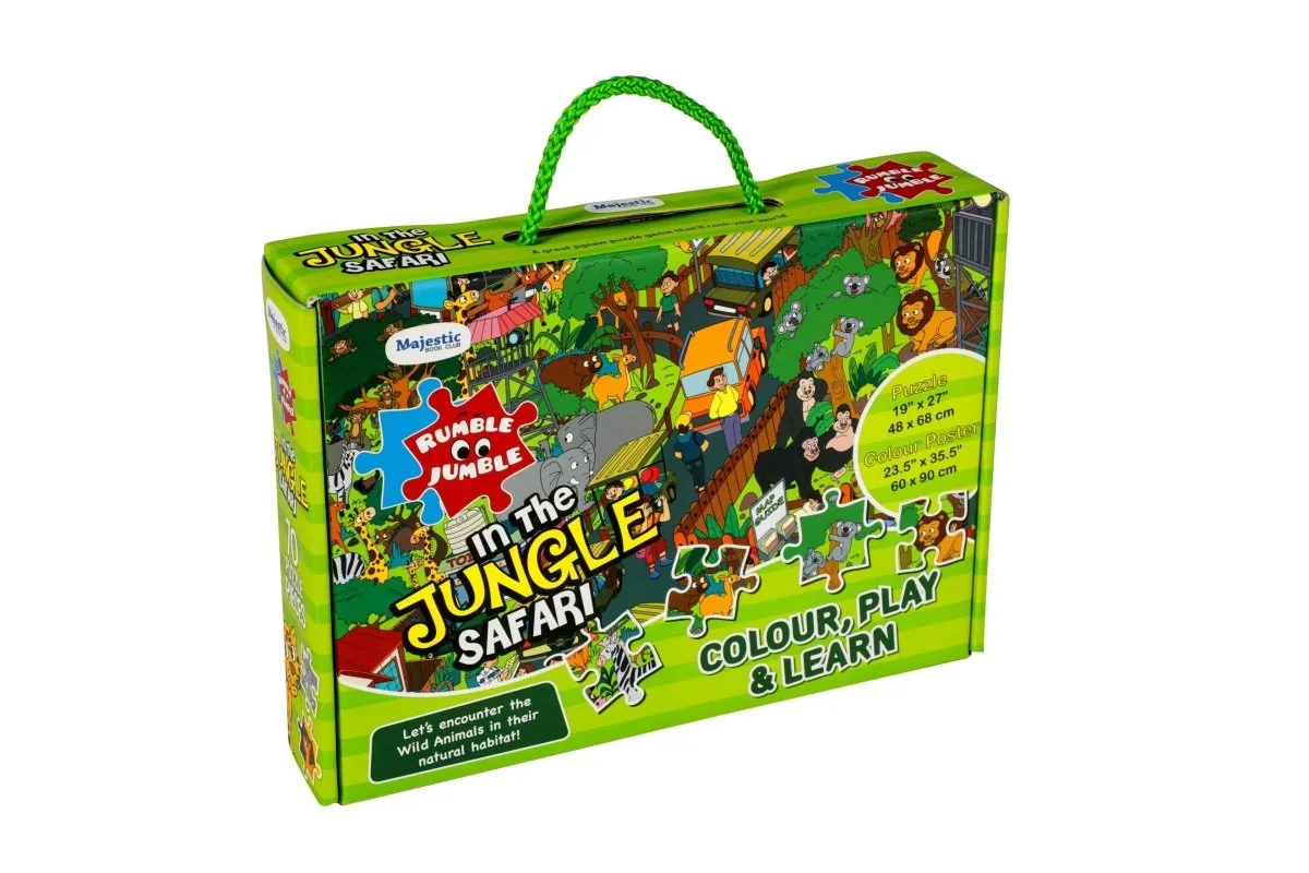 Majestic Book Club Jungle Safari Fun and Educational Floor Puzzle 