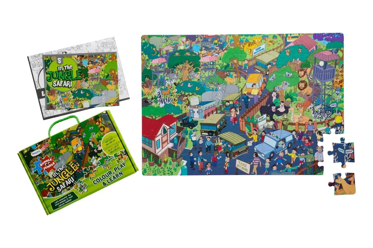 Majestic Book Club Jungle Safari Fun and Educational Floor Puzzle 