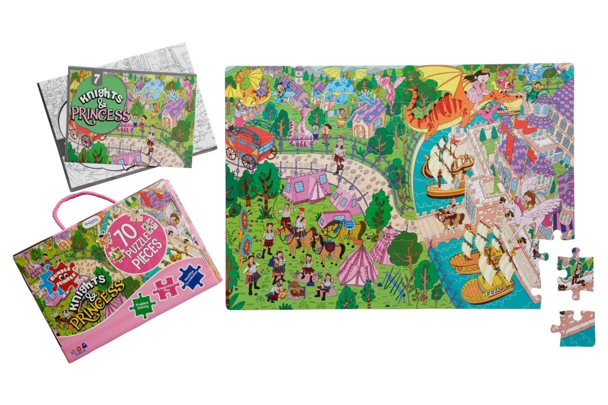 Majestic Book Club Knights and Princess Fun and Educational Floor Puzzle