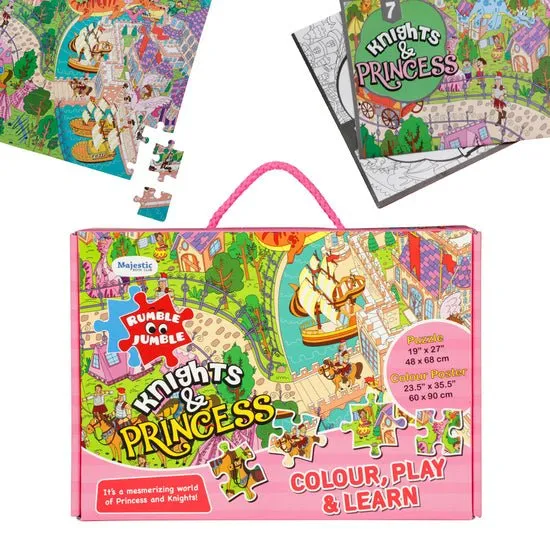 Majestic Book Club Knights and Princess Fun and Educational Floor Puzzle