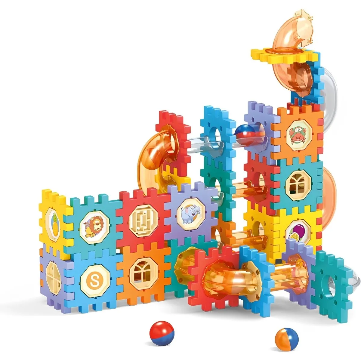 Pipeline Rolling Ball Building Blocks - 125 Pieces