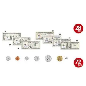 Plastic Coins and Bills Set