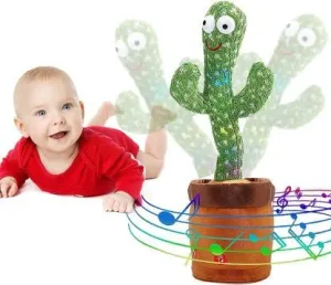 PRIMEFAIR Dancing Cactus Repeat What You say and Sing Electronic Plush Toy Decoration for Kids Funny Early Childhood Education Toys (Multicolor)