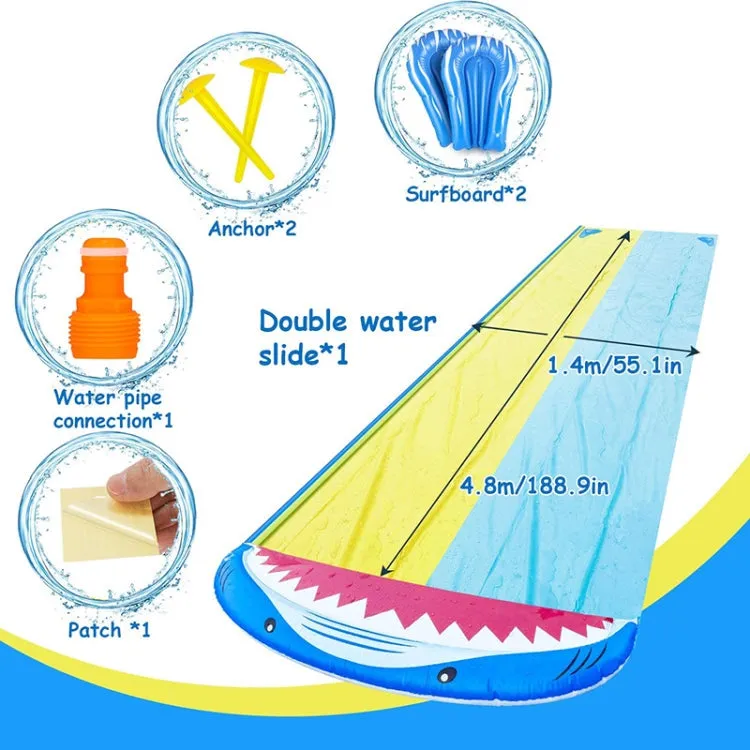 PVC Water Spray Shark Slide Lawn Park Outdoor Water Toys Without Surfboard