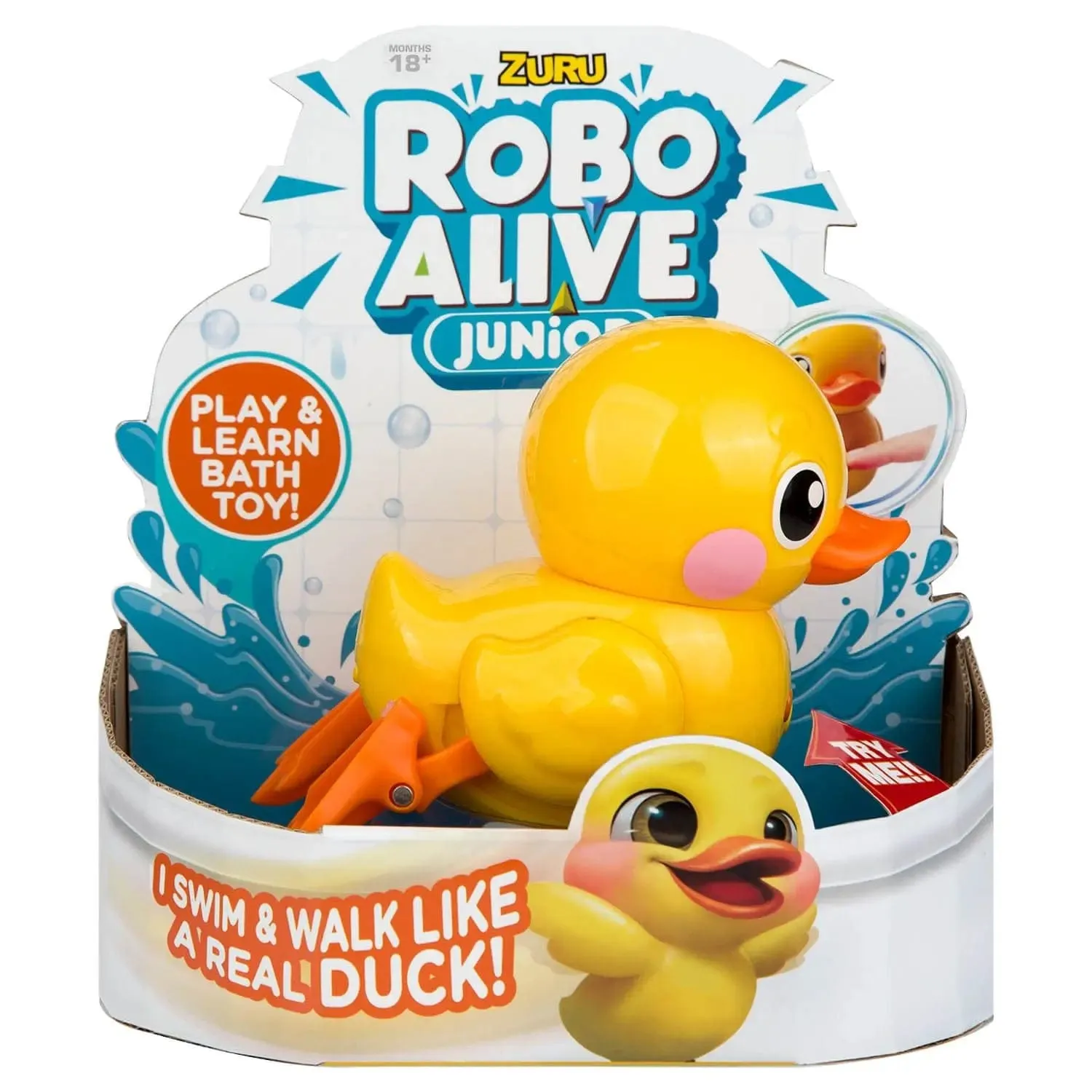 Robo Alive Junior Play & Learn Bath Toy Interactive Water Fun