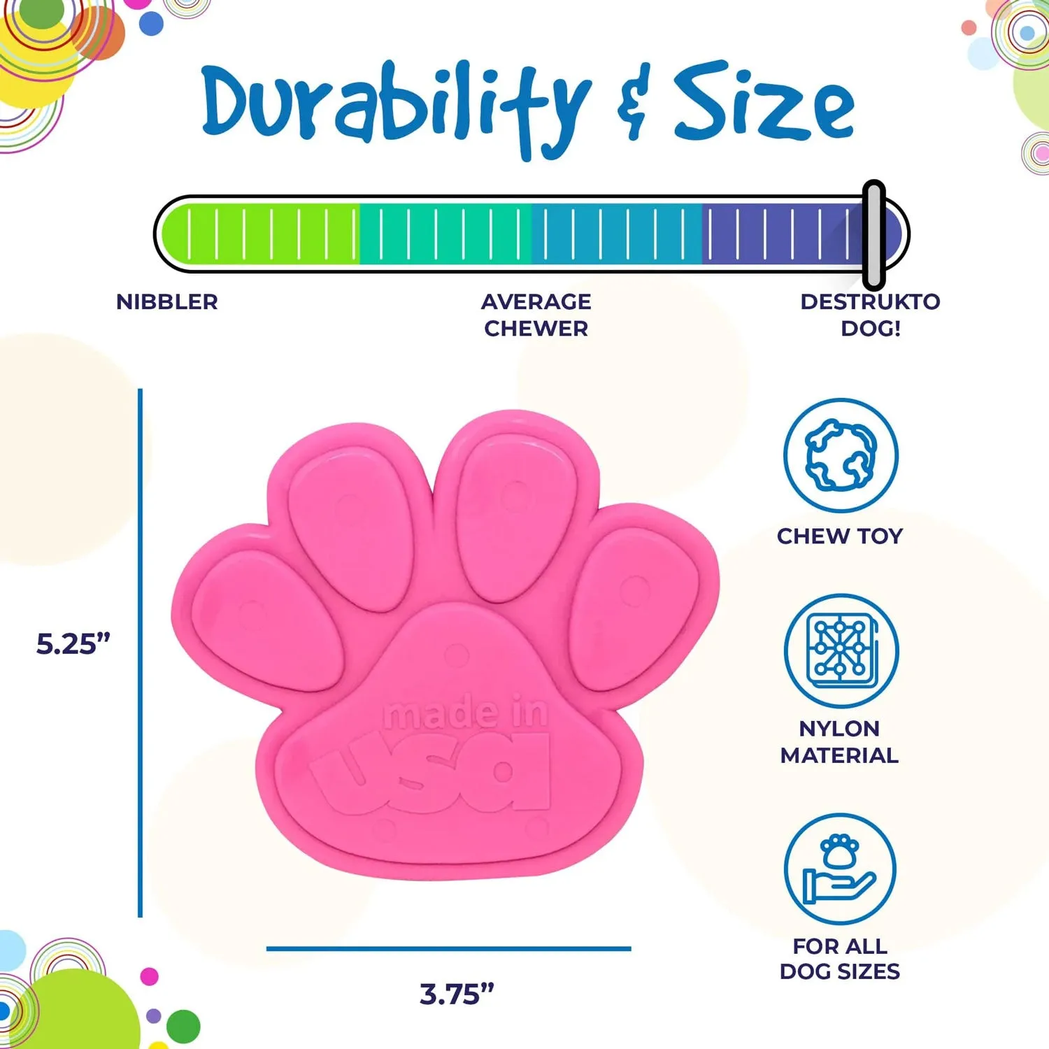 SodaPup Paw Print Ultra Durable Nylon Chew