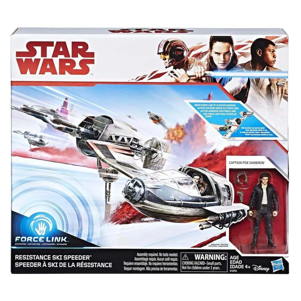 Star Wars E8 Class C Vehicle Resistance Ski Speeder With Poe Dameron Figure