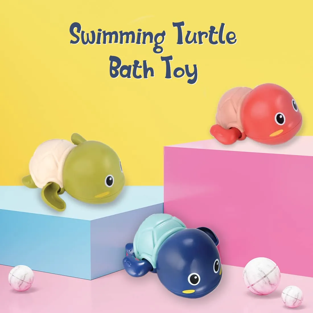 Wembley Swimming Turtle Bath Toys for Toddlers Kids Cute Floating Wind Up Water Toys for Babies 1 2 3 4 5 Years Boy Girl New Born Baby Bathtub Pool Toys Gift for Baby, Pack - 1