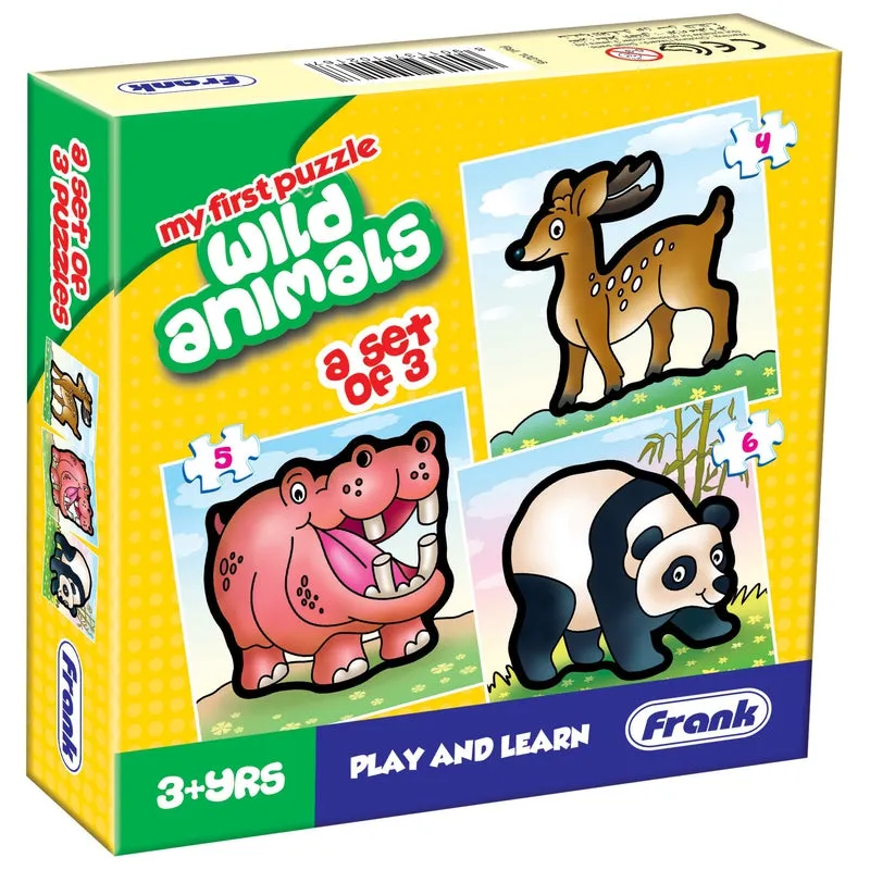 Wild Animals - A Set of 3 First Puzzles - 4, 5 & 6 Pieces